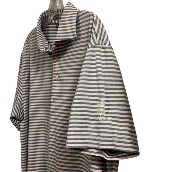 Peter Millar Men's Striped Polo Shirt M Multicolor Short Sleeve Casual - Picture 2 of 15